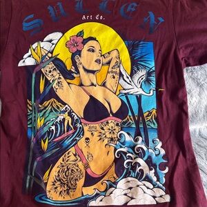 Maroon Graphic Short Sleeve Tee